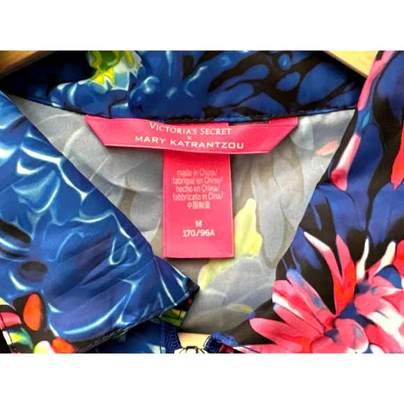 NWOT Victoria's Secret VS Mary Katrantzou Jumpsuit Floral Blue Long Slee… - Picture 3 of 8